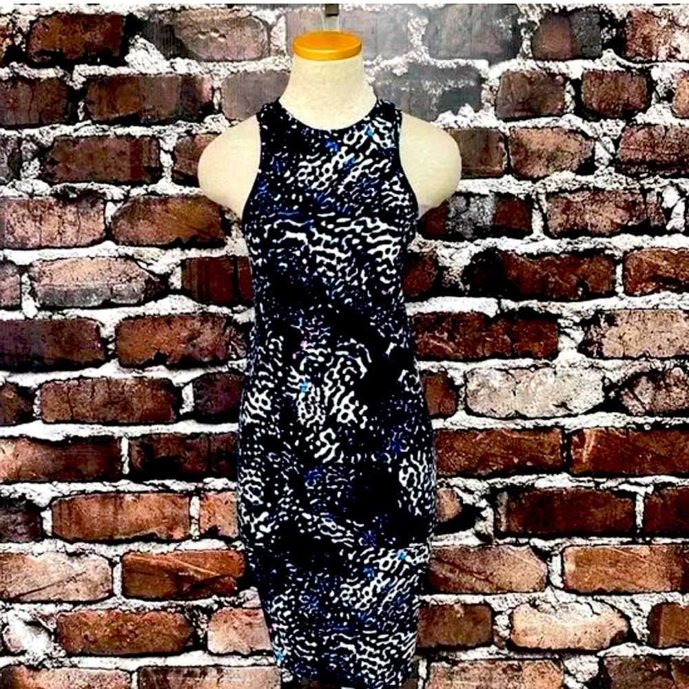 Multi-colored bodycon racerback dress